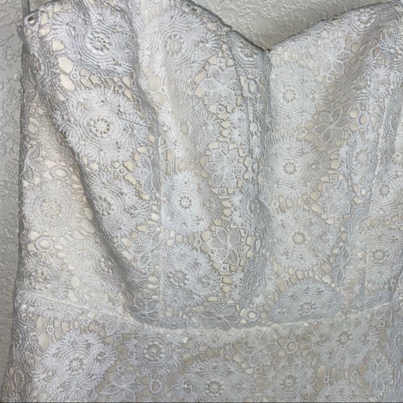 Champagne and Strawberry Crochet Lace Dress - Picture 3 of 9